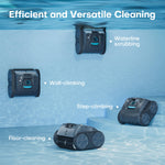 Ofuzzi Cyber Terrain 10 Pool Cleaner is capable of waterline scrubbing, wall-climbing, step-climbing, and floor-cleaning