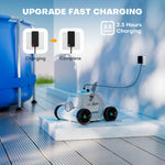 Faster recharging and longer usage time, ideal for most above-ground and semi-ground pool