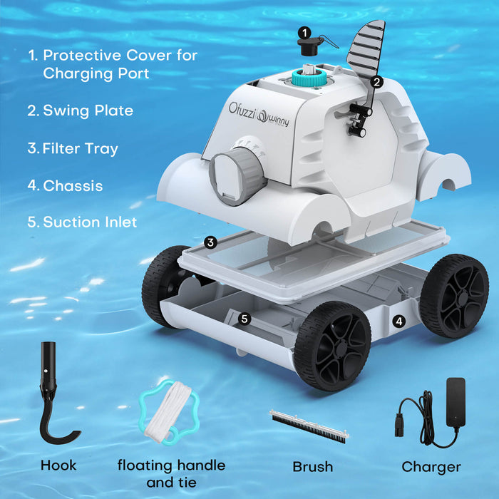 huanzhi Robot de Nettoyage de Piscine,Nettoyage Puissant, contrôle par  Application, élimination des Obstacles 3D, Nettoyeur de Piscine creusée
